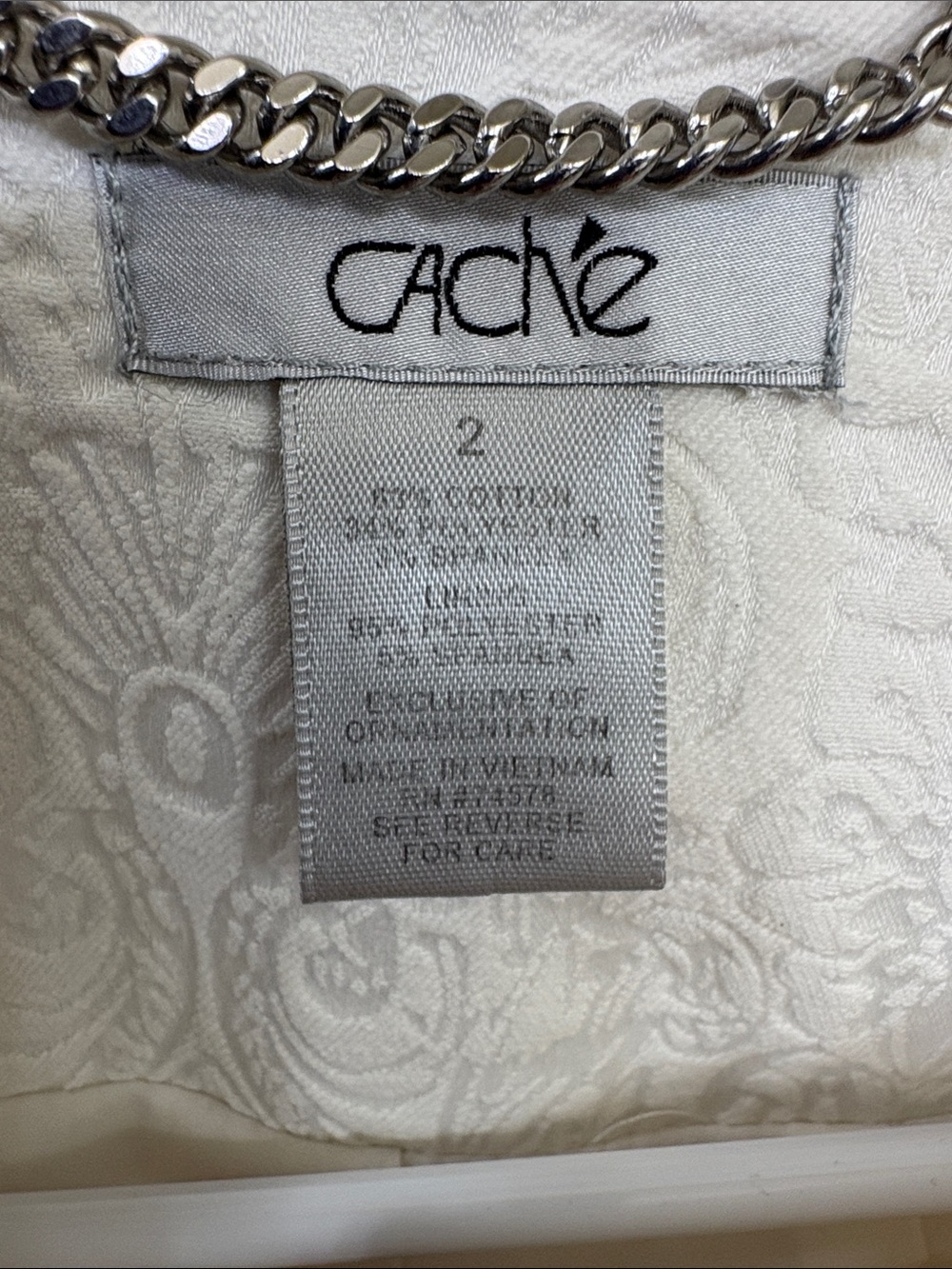 Cache White Embossed Zip-Front Blazer - Picture 7 of 11